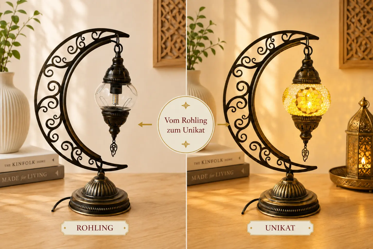 Aladdin’s Dream mosaic lamp – oriental lamp with colorful mosaic design in the Berlin workshop